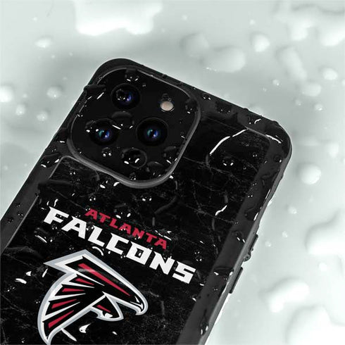 NFL Atlanta Falcons Distressed iPhone 15 Pro Waterproof Case